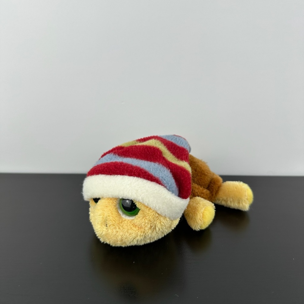 Russ Berrie Rare Lil Peepers Shelly Turtle 6” Christmas Hat Plush Peeper HTF